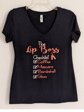 The Lip Boss Black Short Sleeve Tee, IDEAL T by Next Level, Vintage Rare sz. M